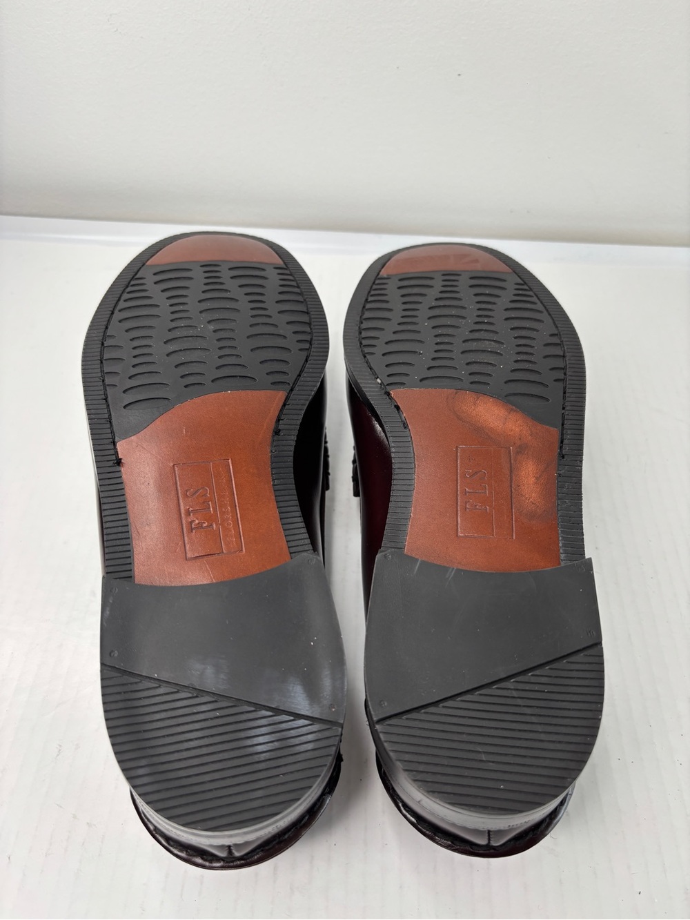 Florsheim Penny Loafers Mens Sz 9 Burgundy Leather Pinch Round Toe Slip On Shoes - Picture 10 of 13